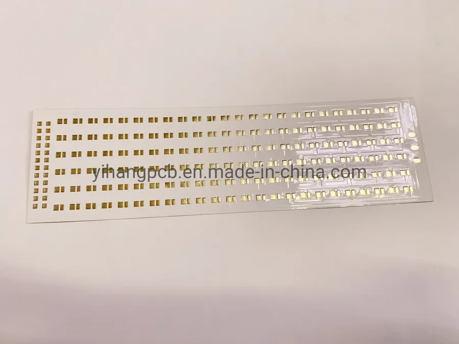 A flexible LED PCB bent to show its flexibility.