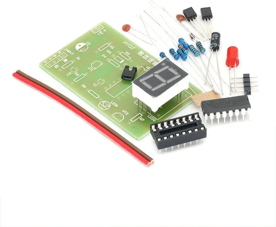 An LED PCB undergoing testing with equipment.