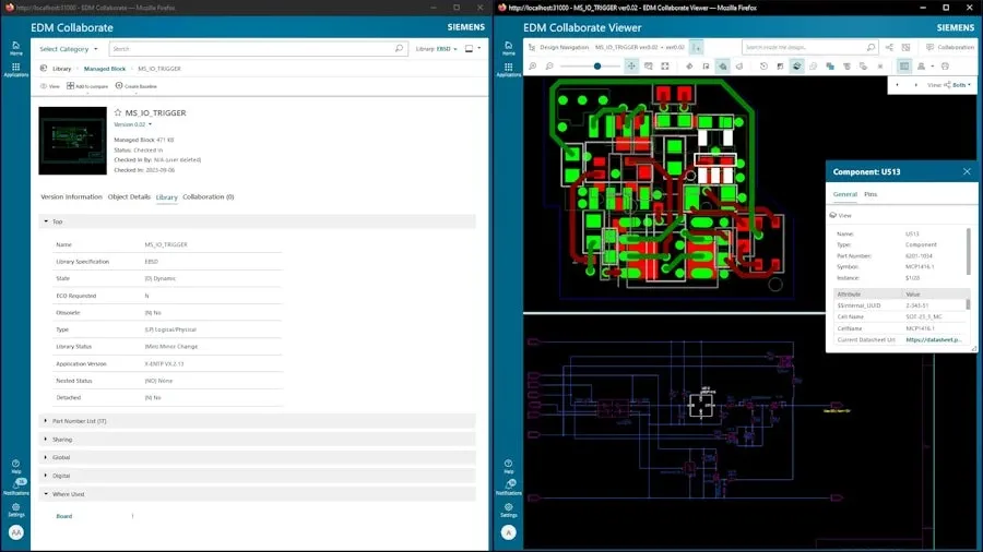 A view of a component library within PCB design software, displaying various electronic parts.