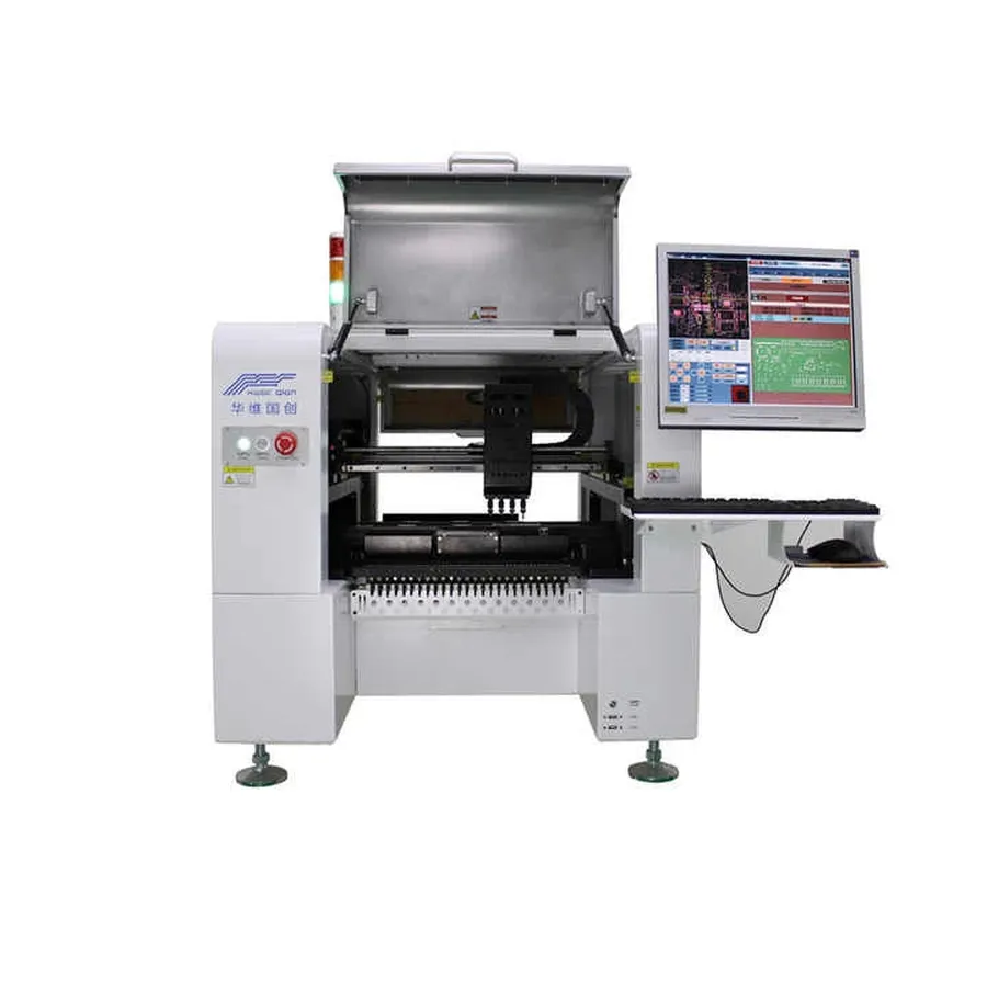 A collection of used PCB manufacturing equipment in a warehouse.