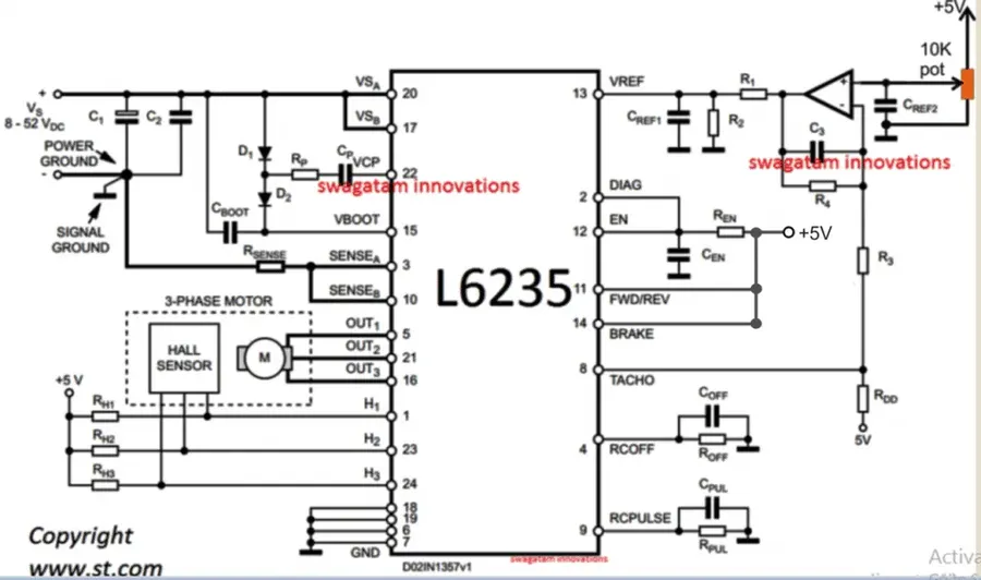 Detailed view of circuit traces on a BLDC fan PCB.