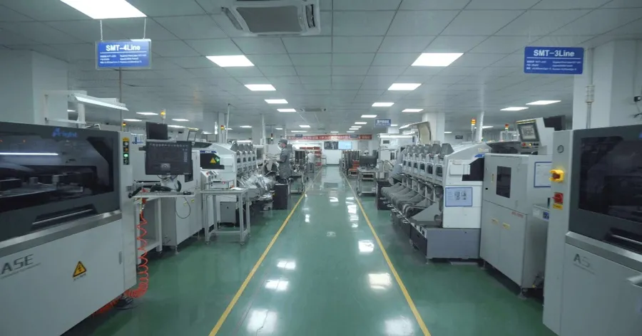 A manufacturing facility producing PCBs in Asia.