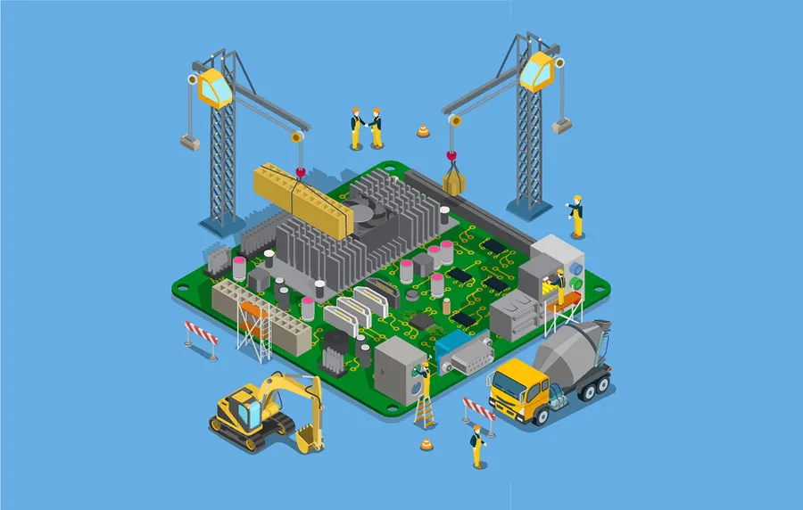 A circuit board used in automotive electronics.