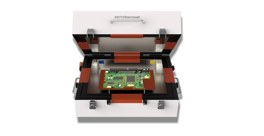 A thermal testing machine conducting analysis on a PCB
