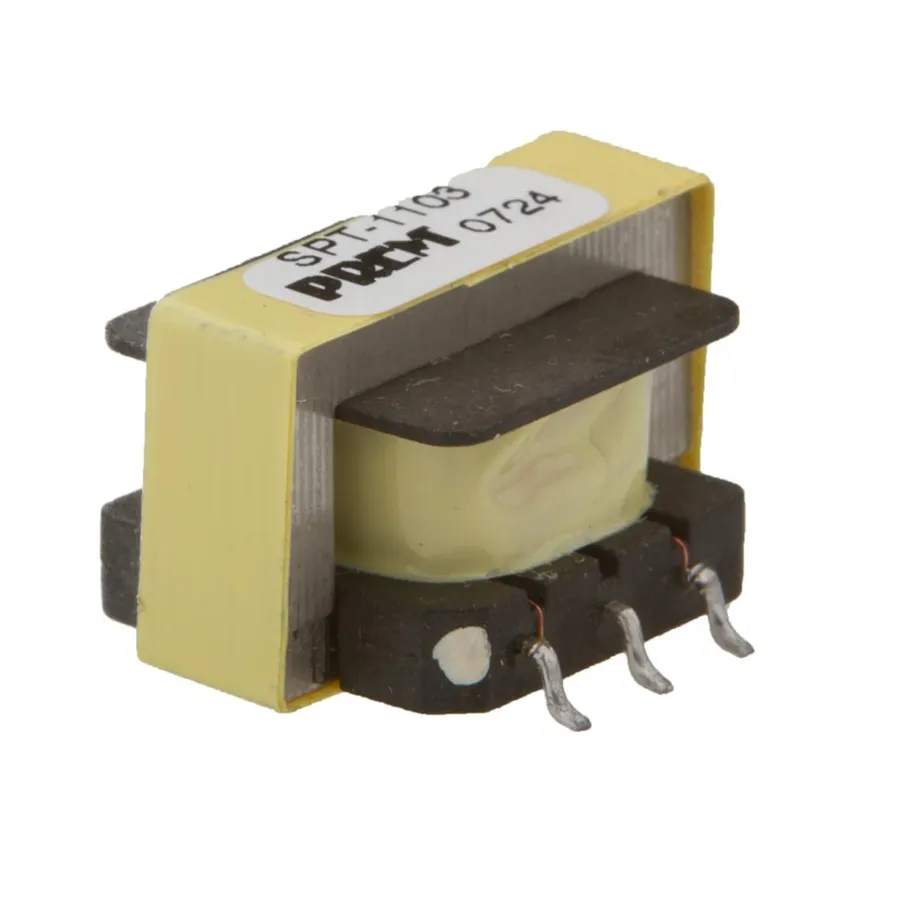 A surface mount transformer mounted on a PCB