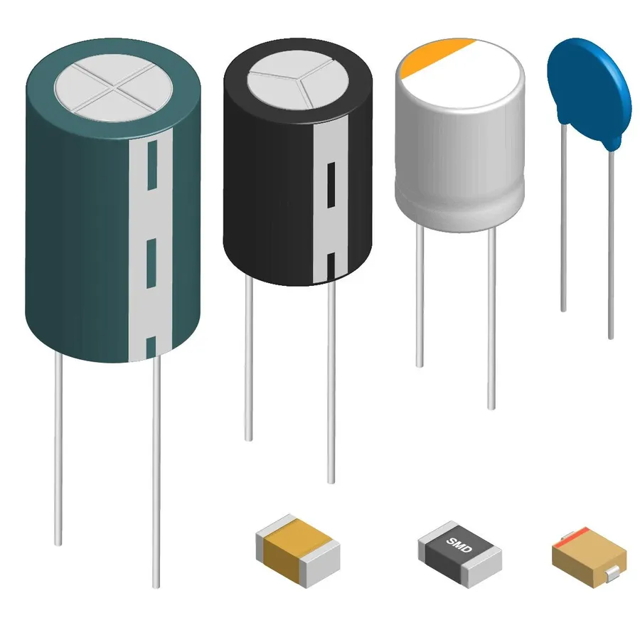 Various SMT components organized by type.