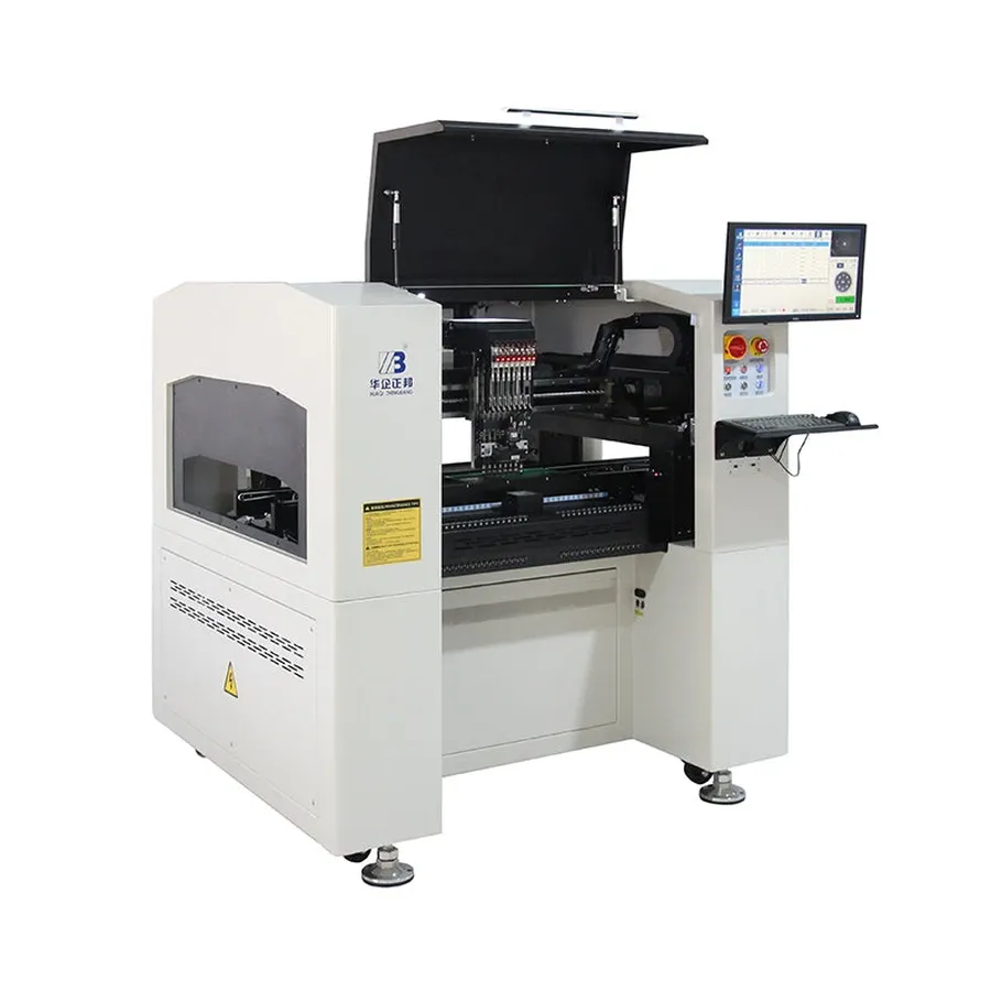 Automated pick and place machine in operation.