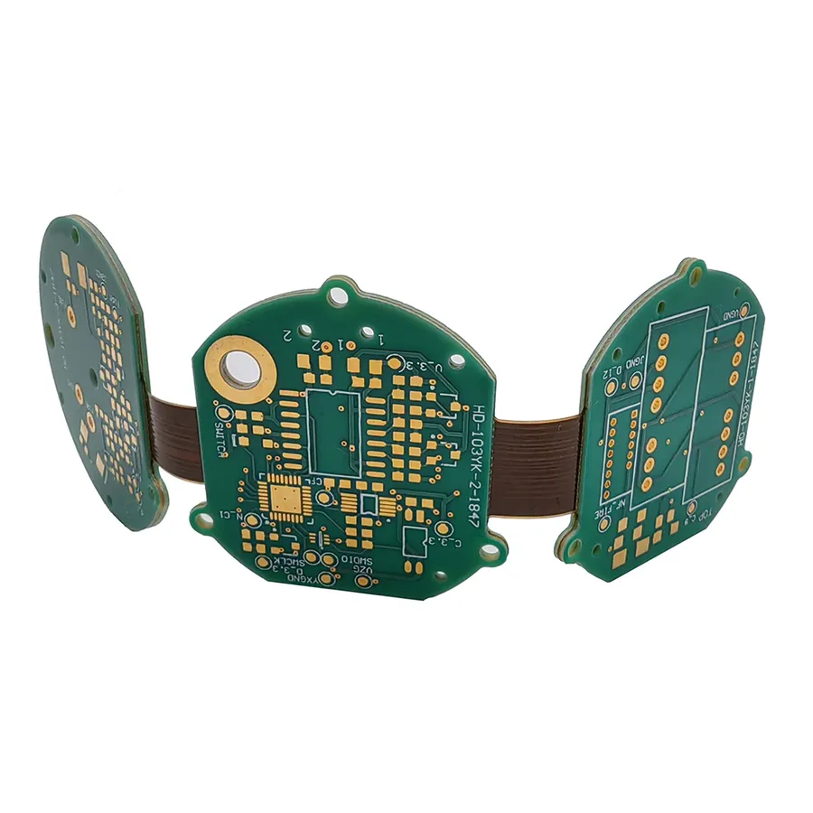 A flexible PCB integrated into a wearable device.