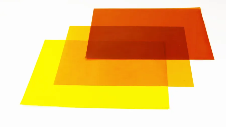 A sheet of polyimide film, a common material in flex PCBs.