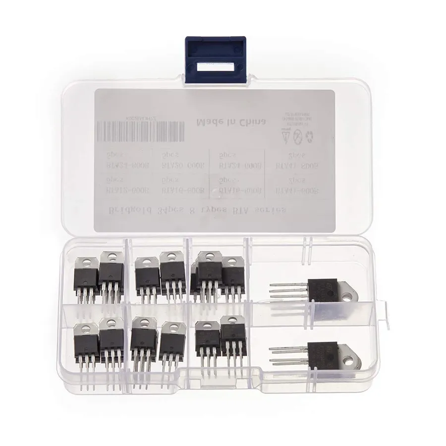 Various TRIAC packages such as TO-220, TO-92, and SMD.