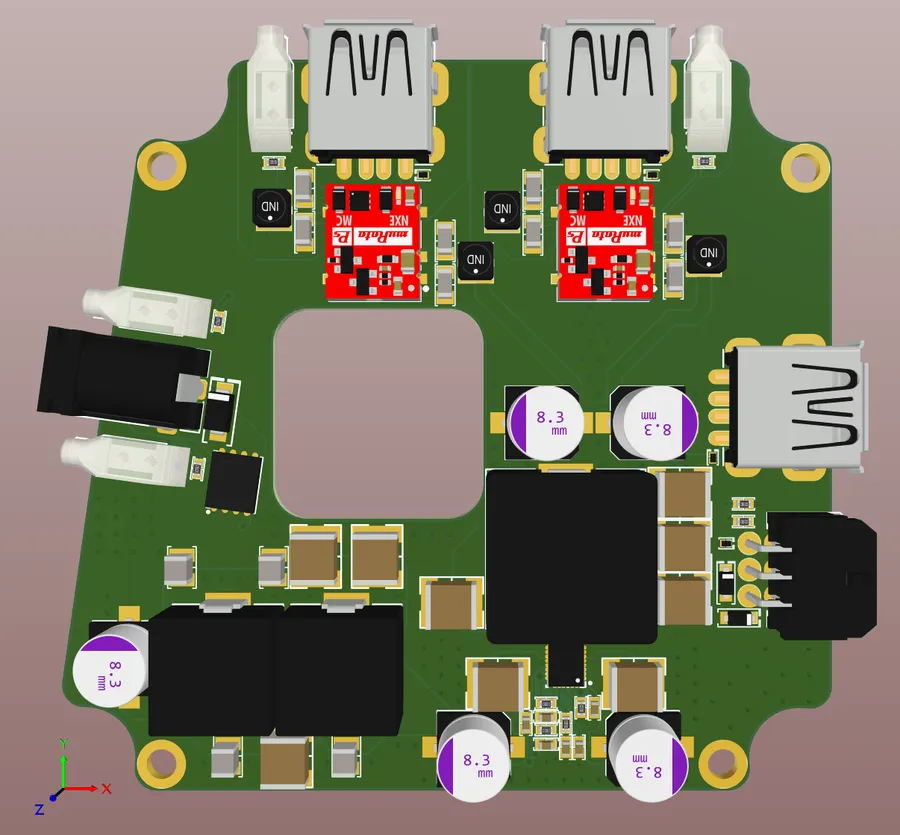 A PCB layout design in Altium Designer.