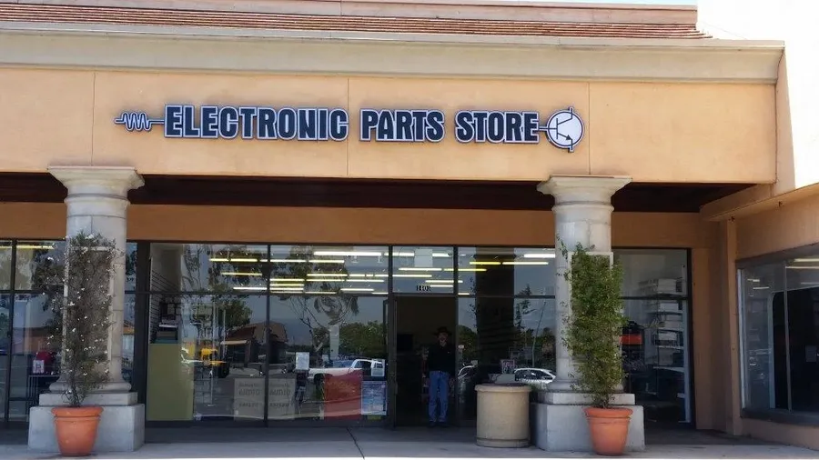 The storefront of a local electronic parts store.