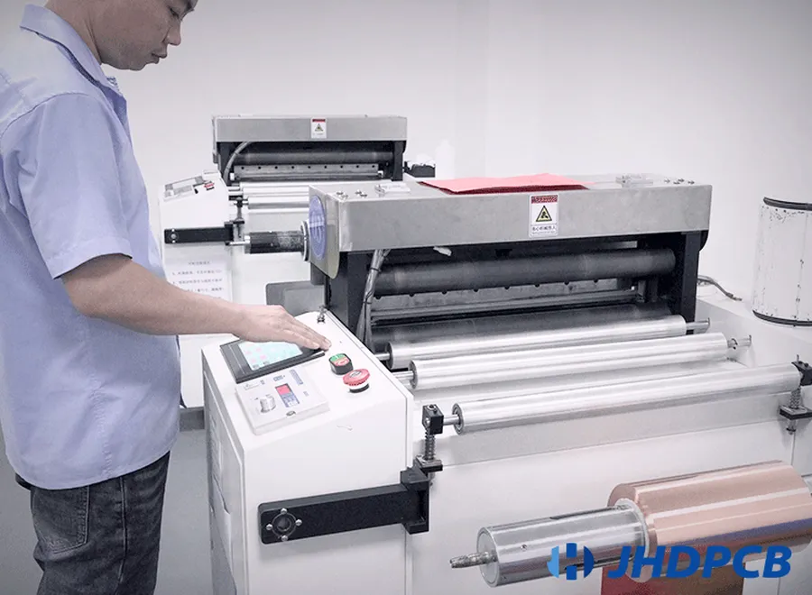 Equipment used in the manufacturing of flexible printed circuit boards.