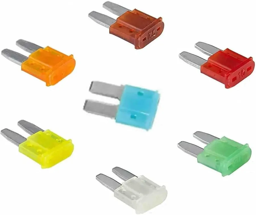 A variety of automotive blade fuses.