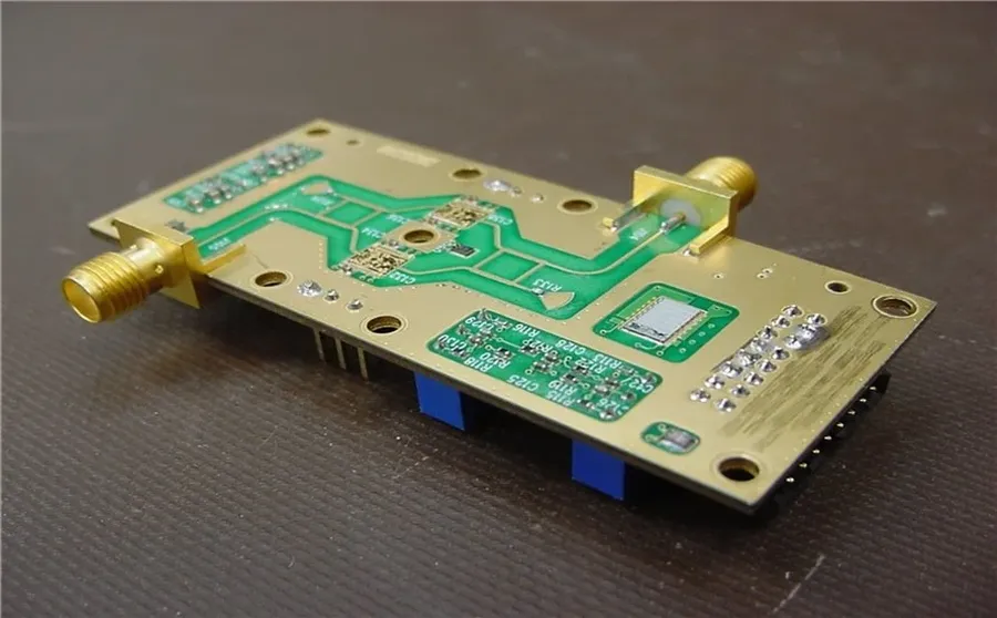 A RF circuit board with a varicap diode.