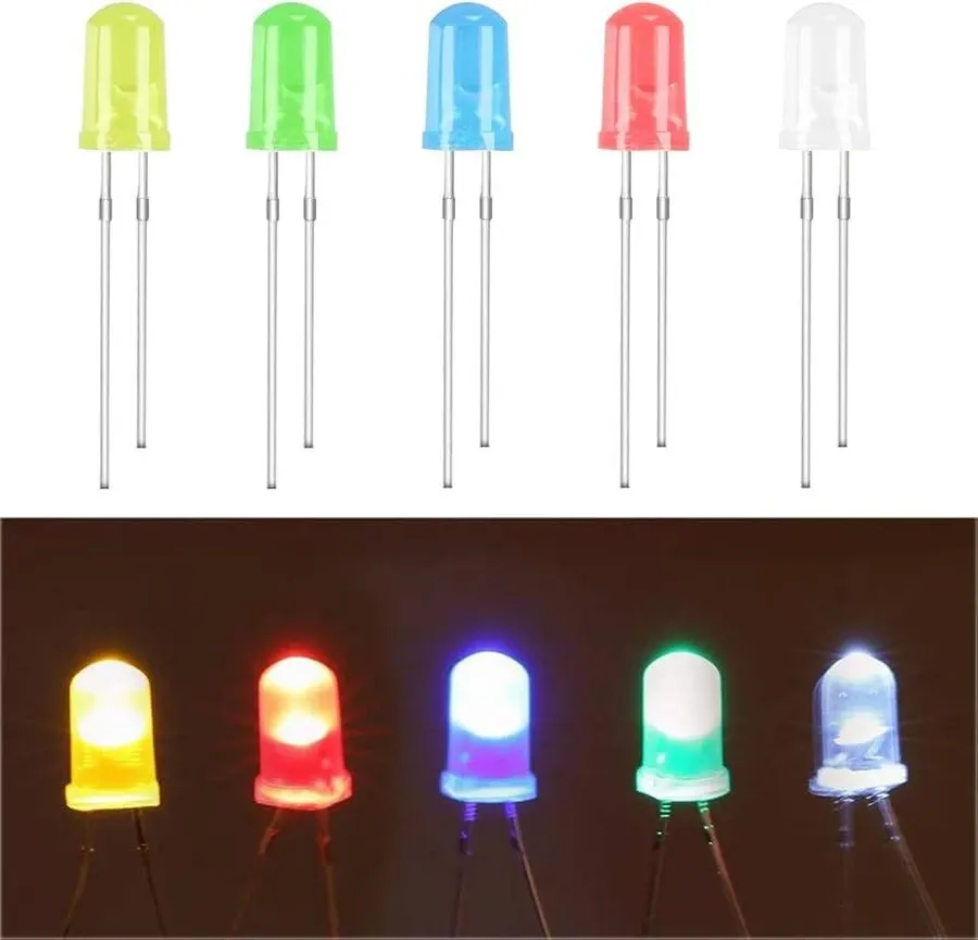 An LED circuit with a 1k resistor connected.