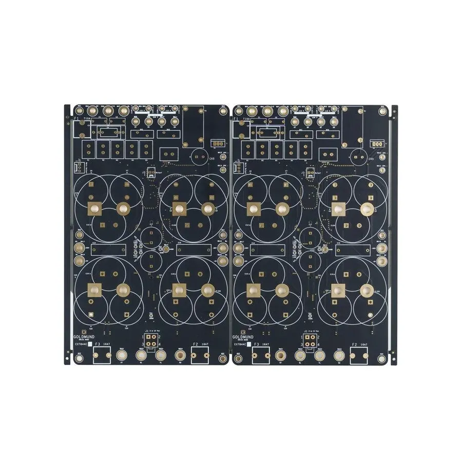 A close-up of a complex rigid PCB with many components.