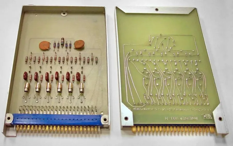 An image of a vintage printed wiring board.