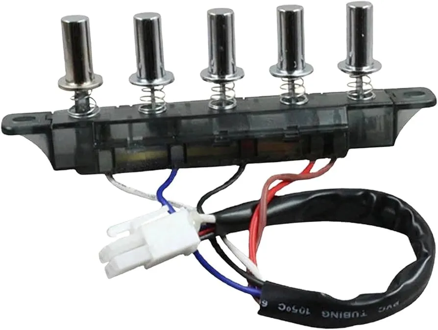 A control panel of a chimney cooker hood.