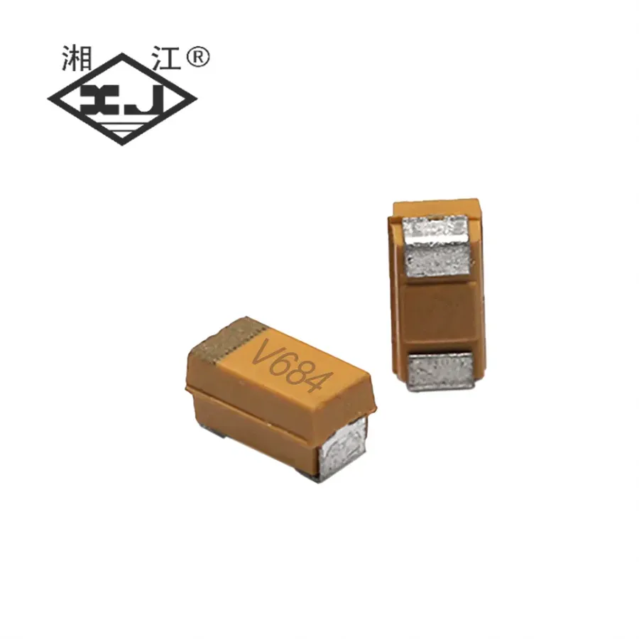 Tantalum capacitors mounted on a circuit board.