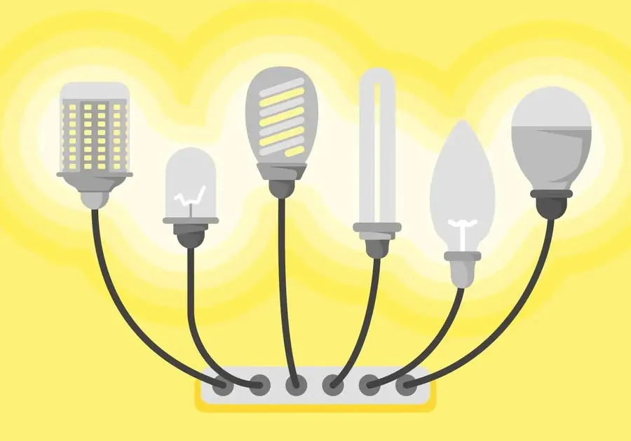 A collection of various types of LED lights, showcasing different shapes and sizes.