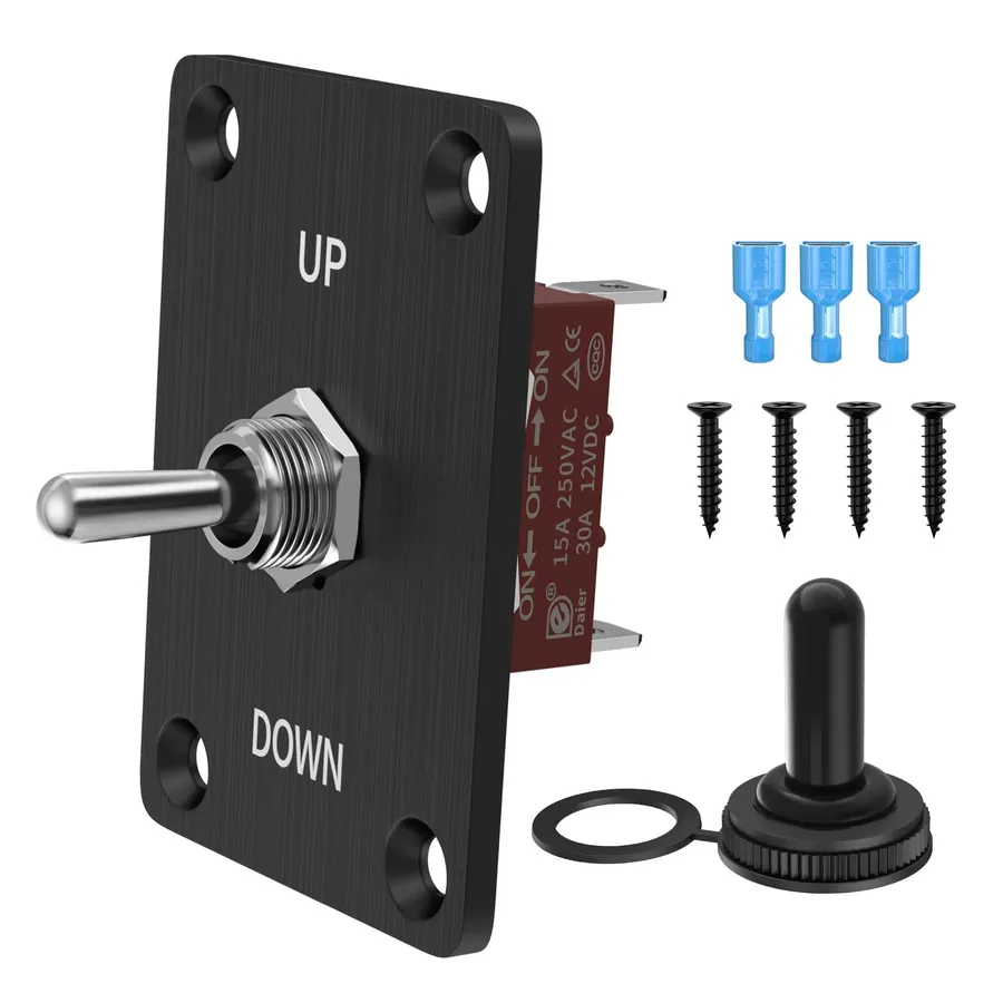 A toggle switch and a relay, illustrating circuit control components.