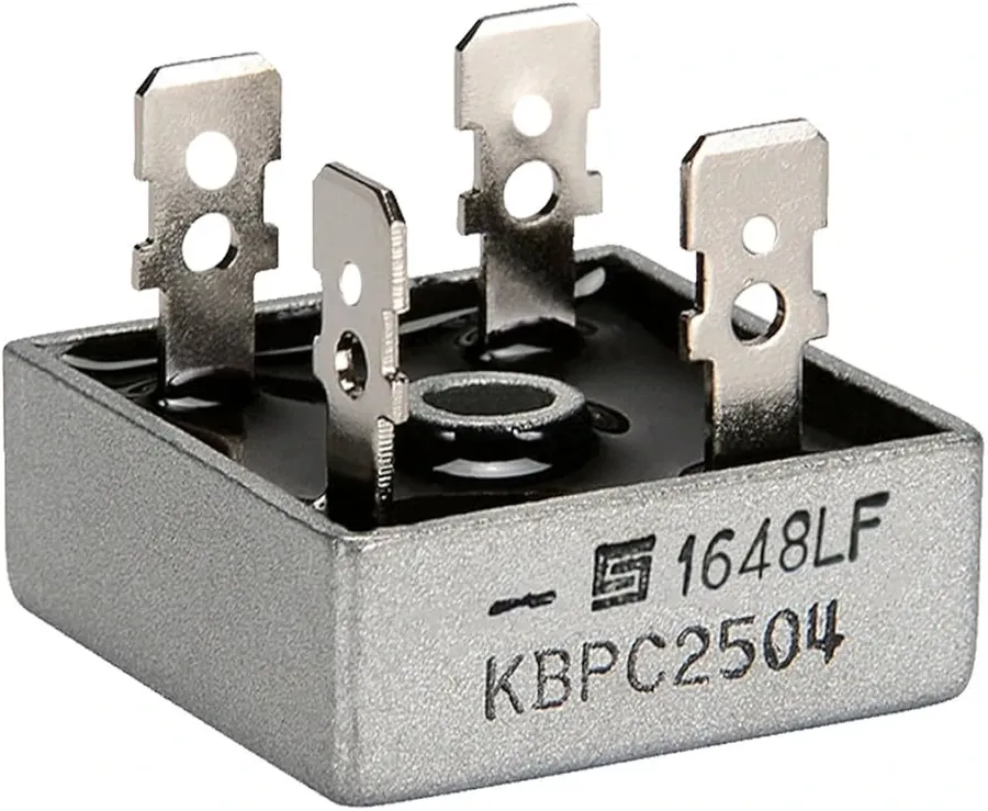 A bridge rectifier circuit component.