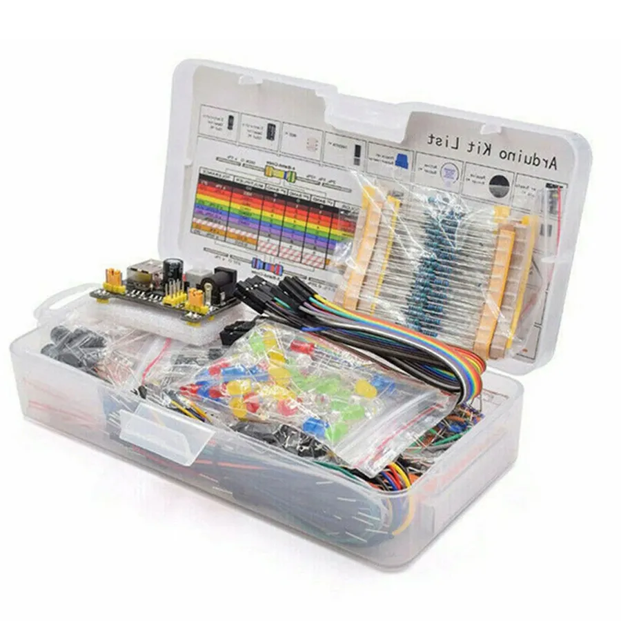A close-up of electronic components placed on a breadboard.