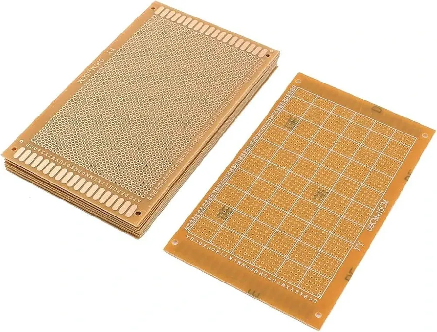 Different materials of prototype boards.