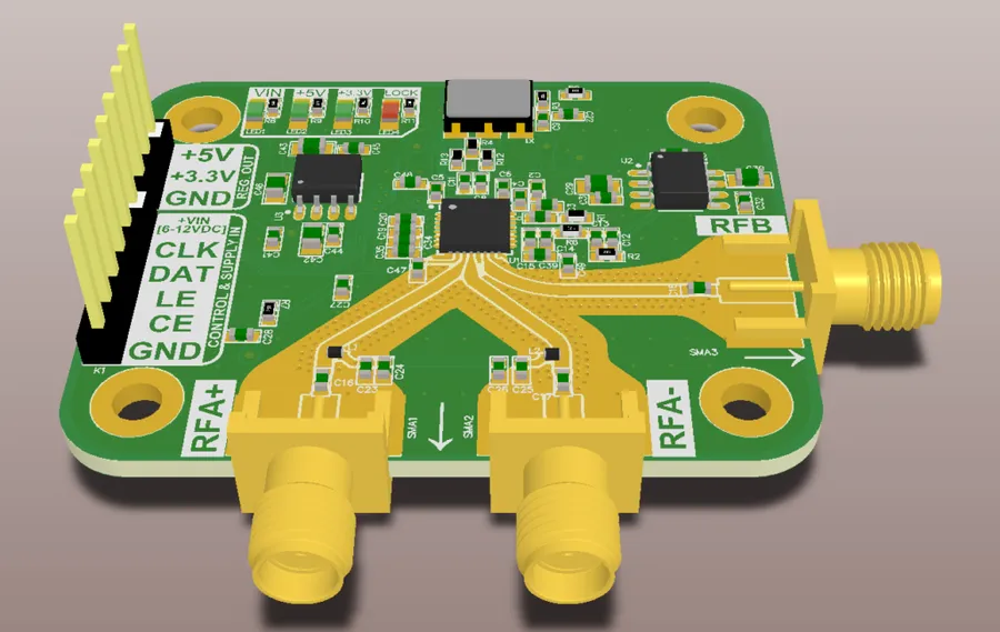 An RF PCB used in a radar system.