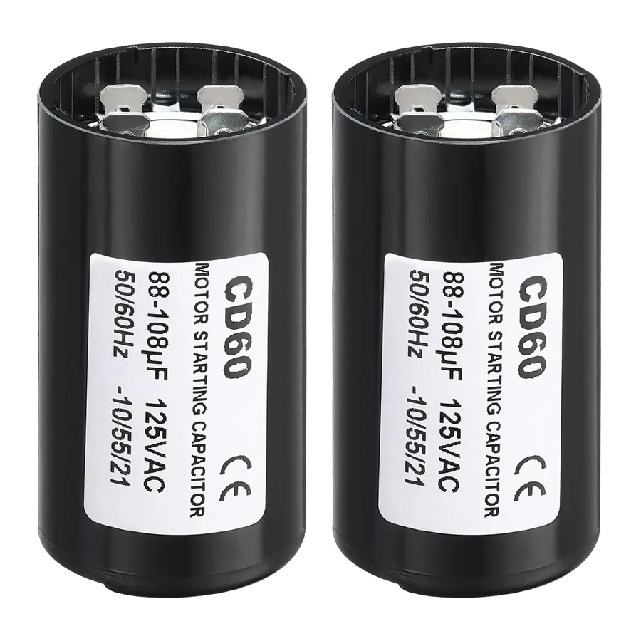 A CBB60 capacitor connected to an electric motor.