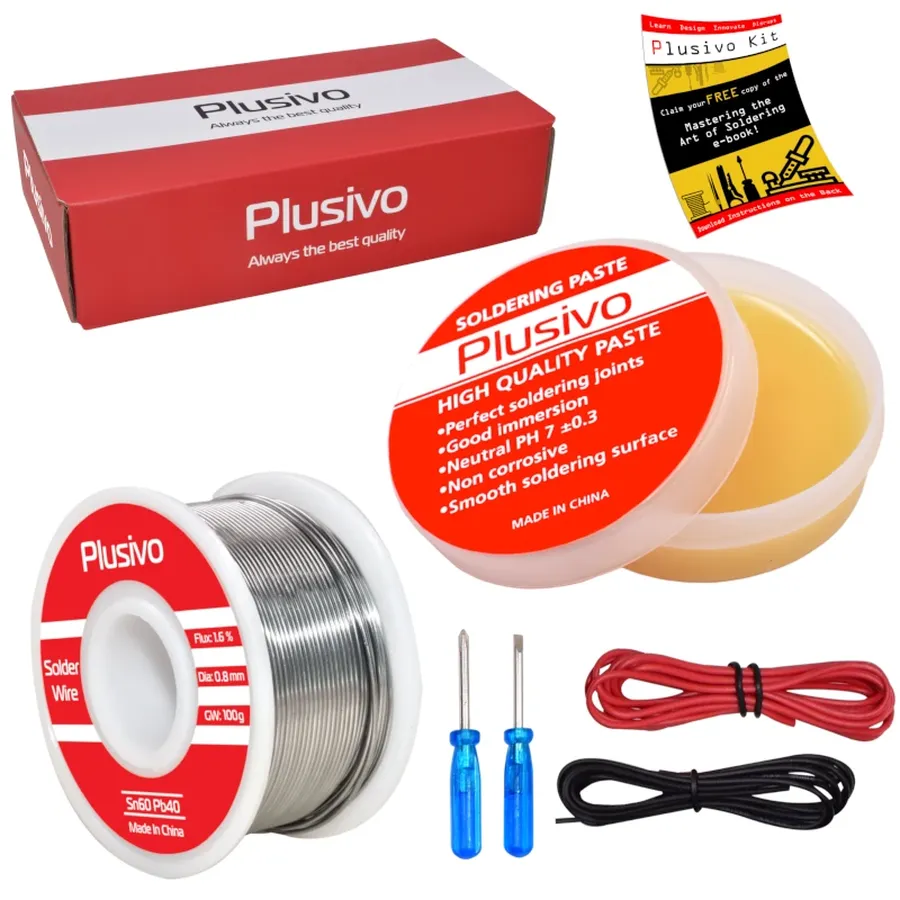Close-up of solder paste and solder wire.