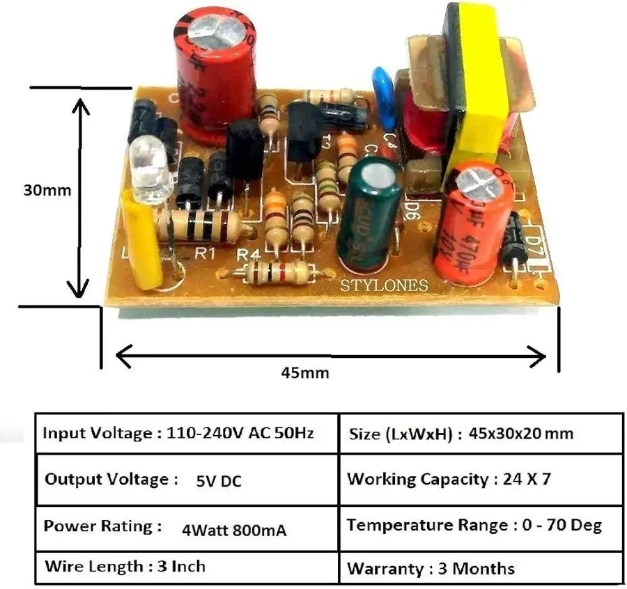 A close up of a power adapter's circuit board with a visible diode.