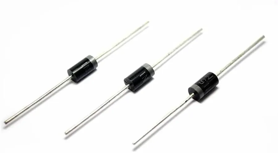 A comparison of 1N5408 and 1N5400 diodes side-by-side.