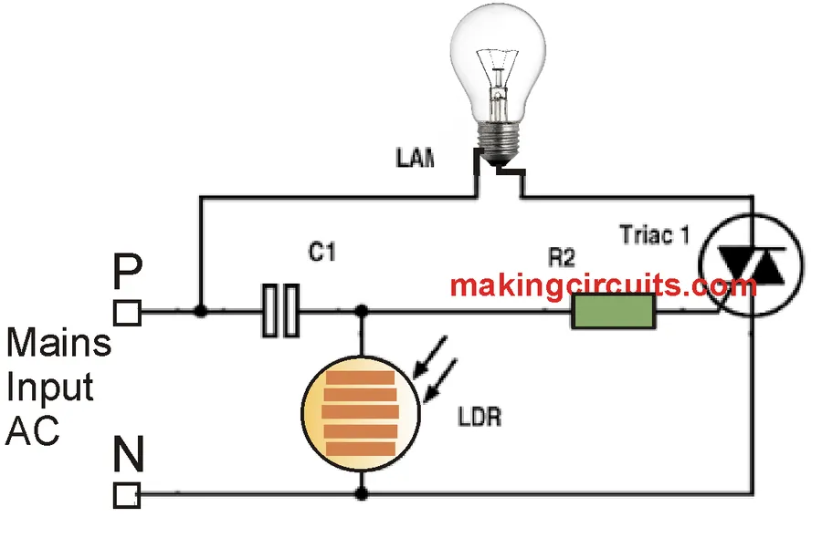 A breadboard or PCB showing a practical application circuit with a BT136 triac.