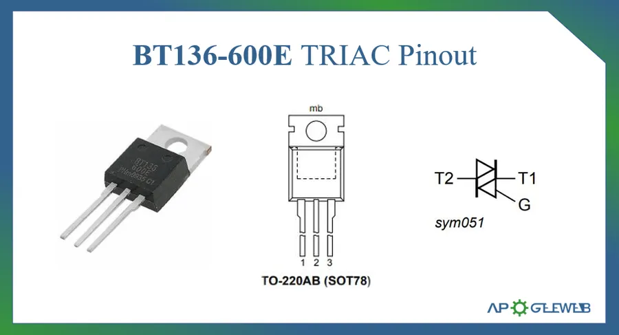 A page excerpt from a BT136 datasheet showing key specifications.