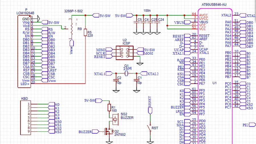 A screenshot of a schematic diagram being created within EasyEDA.