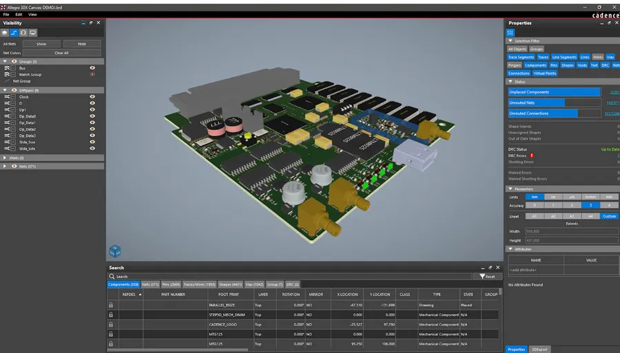 A side-by-side view of Allegro and OrCAD software interfaces.