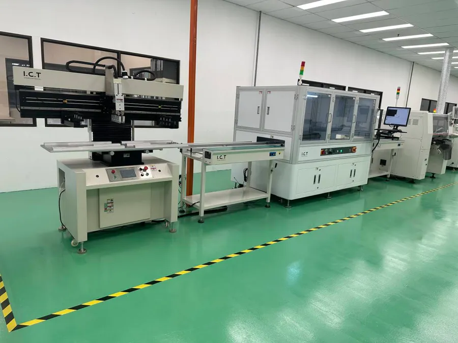 A futuristic view of an SMT production line.