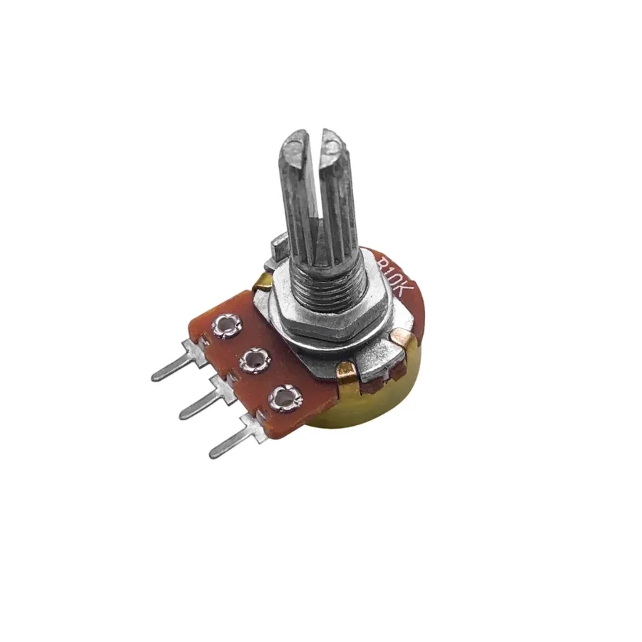 A photo of a standard potentiometer.