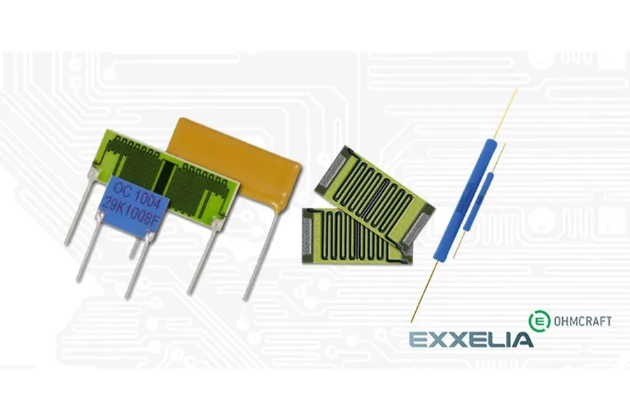 A variety of through-hole and SMD resistors.