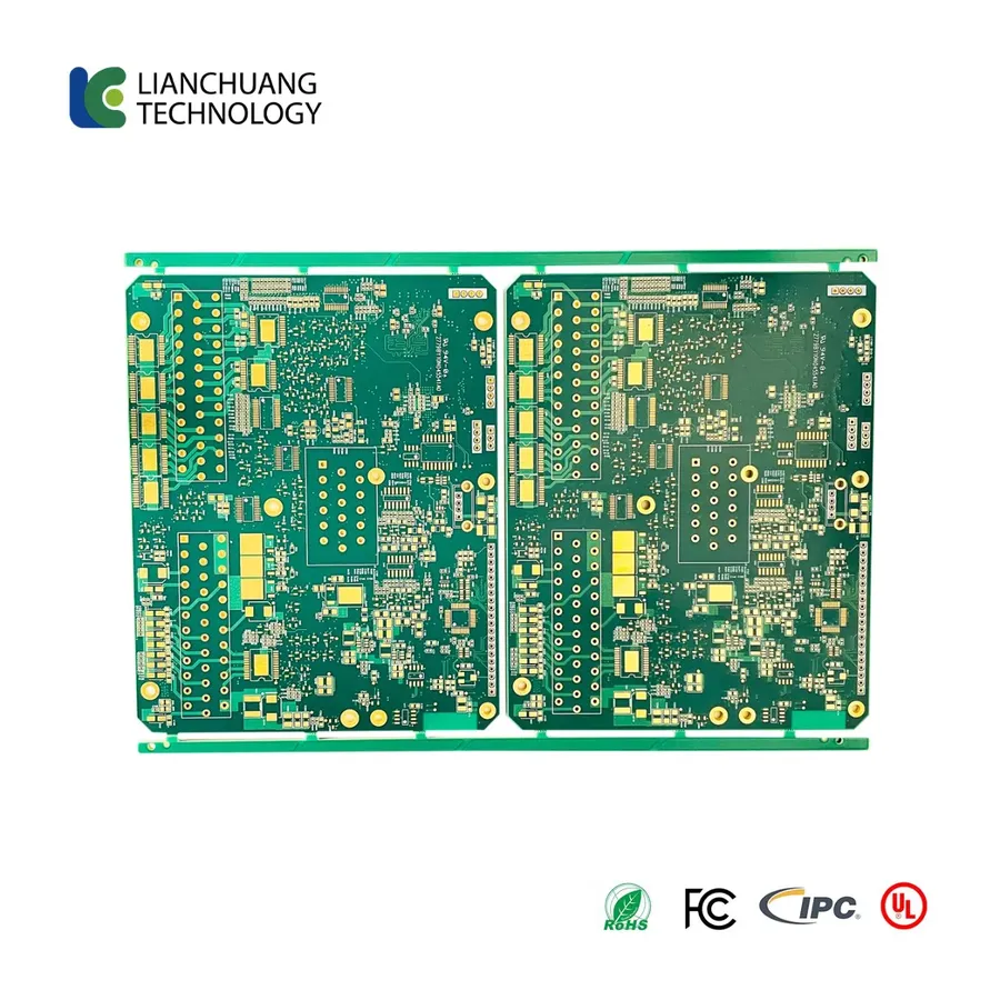 Laser drilling process on an HDI PCB during manufacturing.