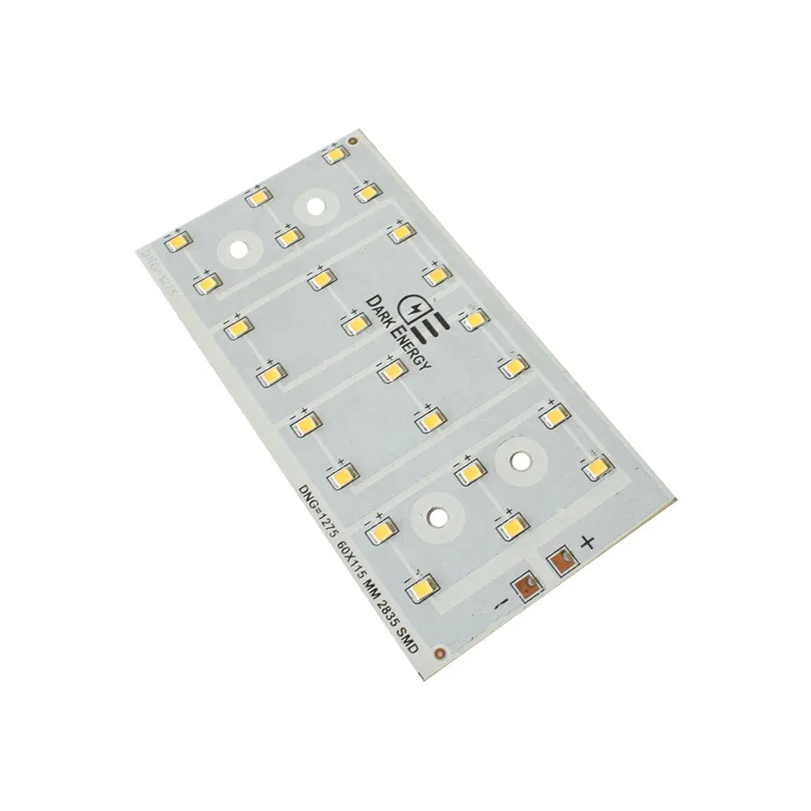 A metal core PCB with LEDs mounted on it.
