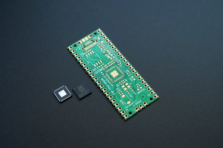 A conceptual image of a futuristic 3D printed circuit board.