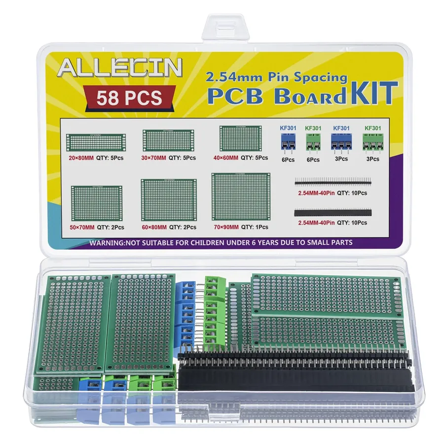 A collection of soldering boards of various sizes and shapes.