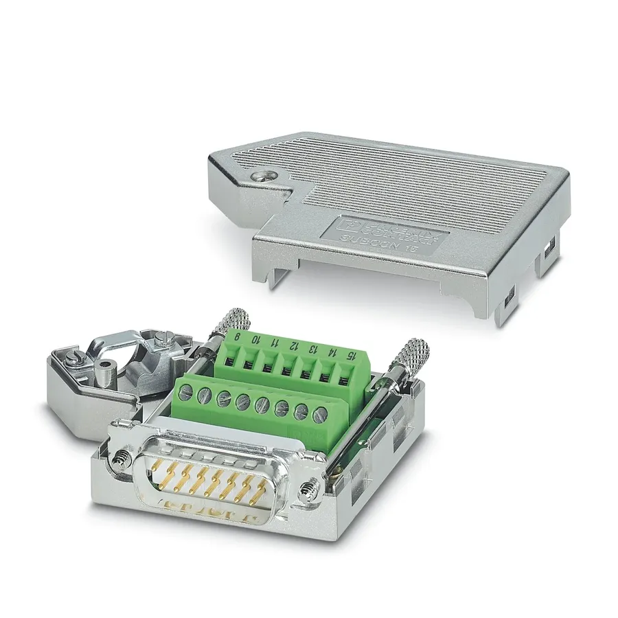 A device using D-Sub 15 connectors for connection.