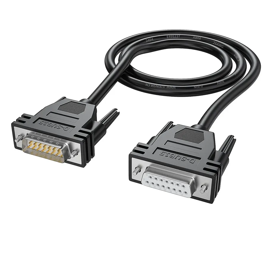 A set of male and female D-Sub 15 connectors.