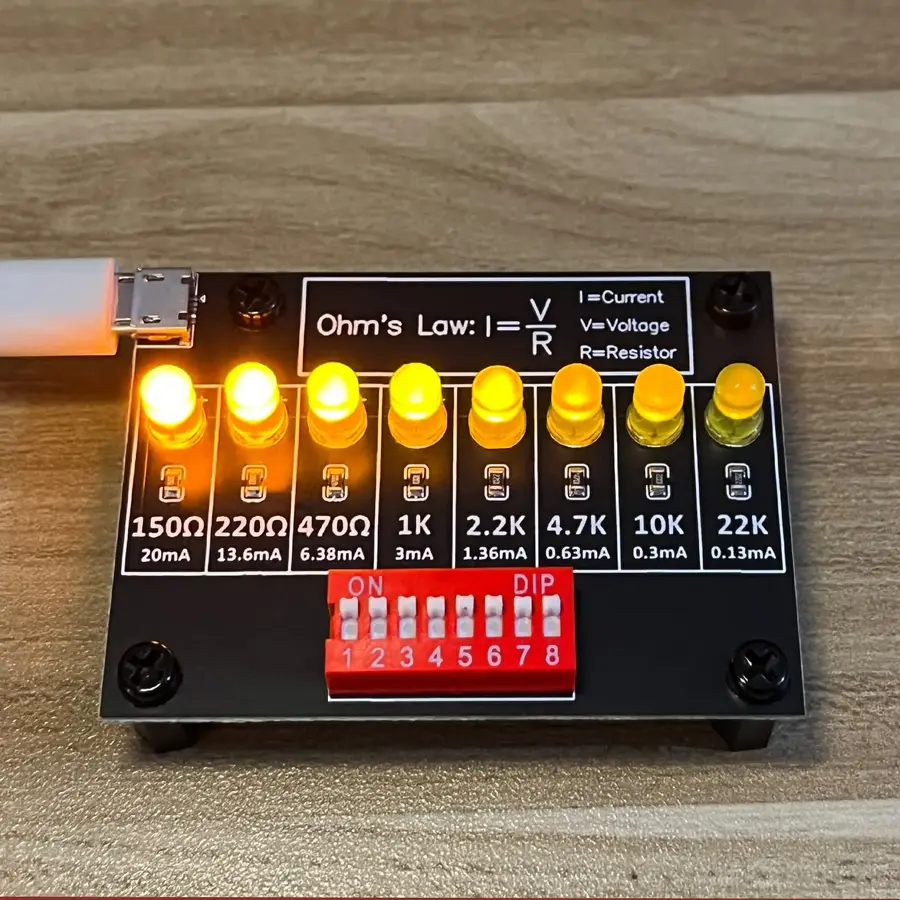 A DIY electronics project involving resistors.