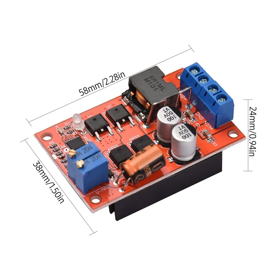 A circuit board used in a solar charge controller showcasing the application of an SS34 diode.