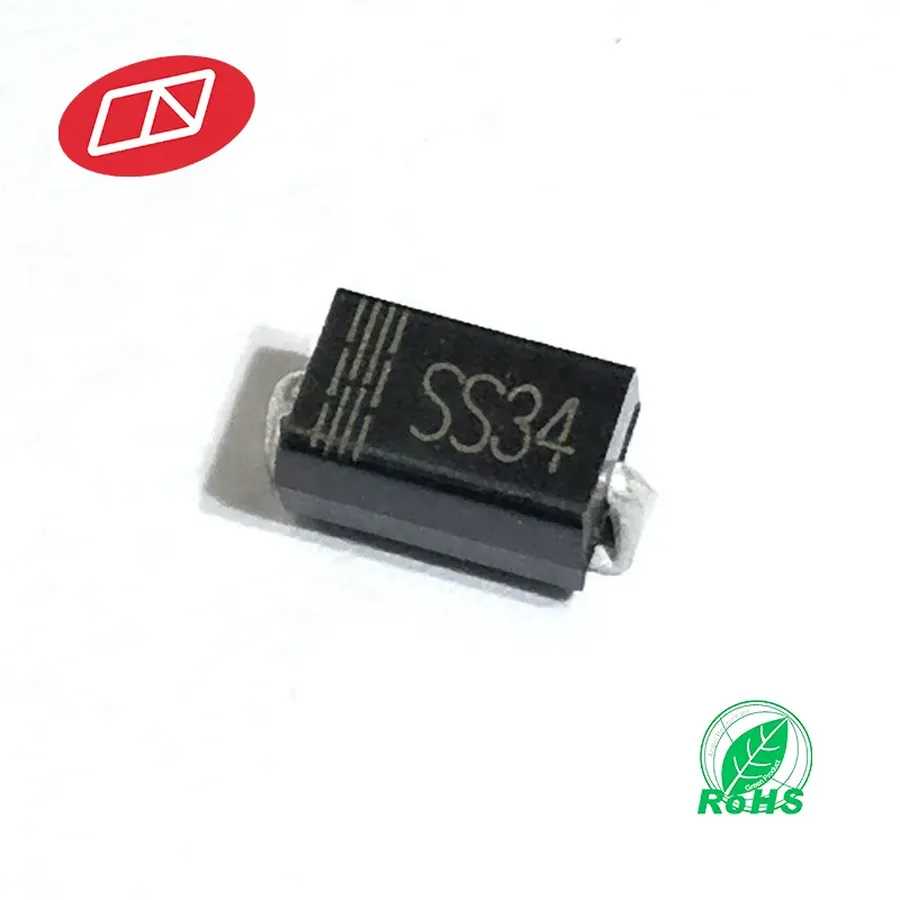 An image showing the different package types of the SS34 Schottky Diode.